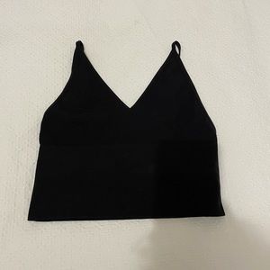 Black ribbed croptop